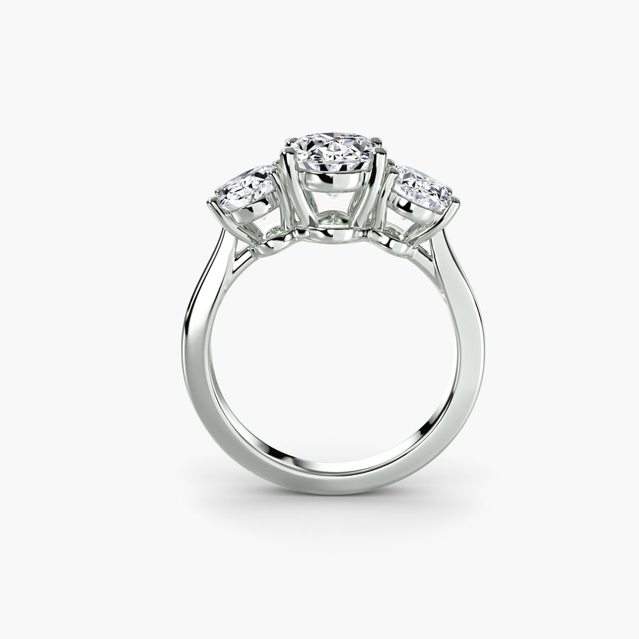 Trilogy Oval — diamond engagement ring, GIA- or IGI-certified
