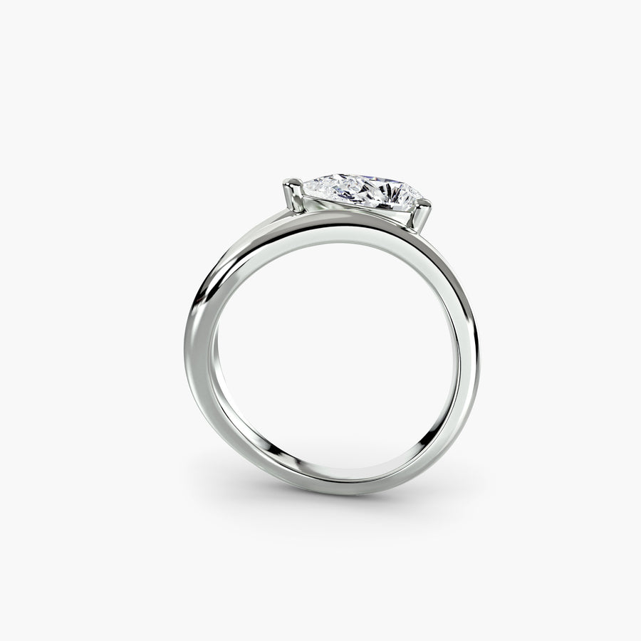 The Wave Ring — Pear — diamond engagement ring, GIA- or IGI-certified