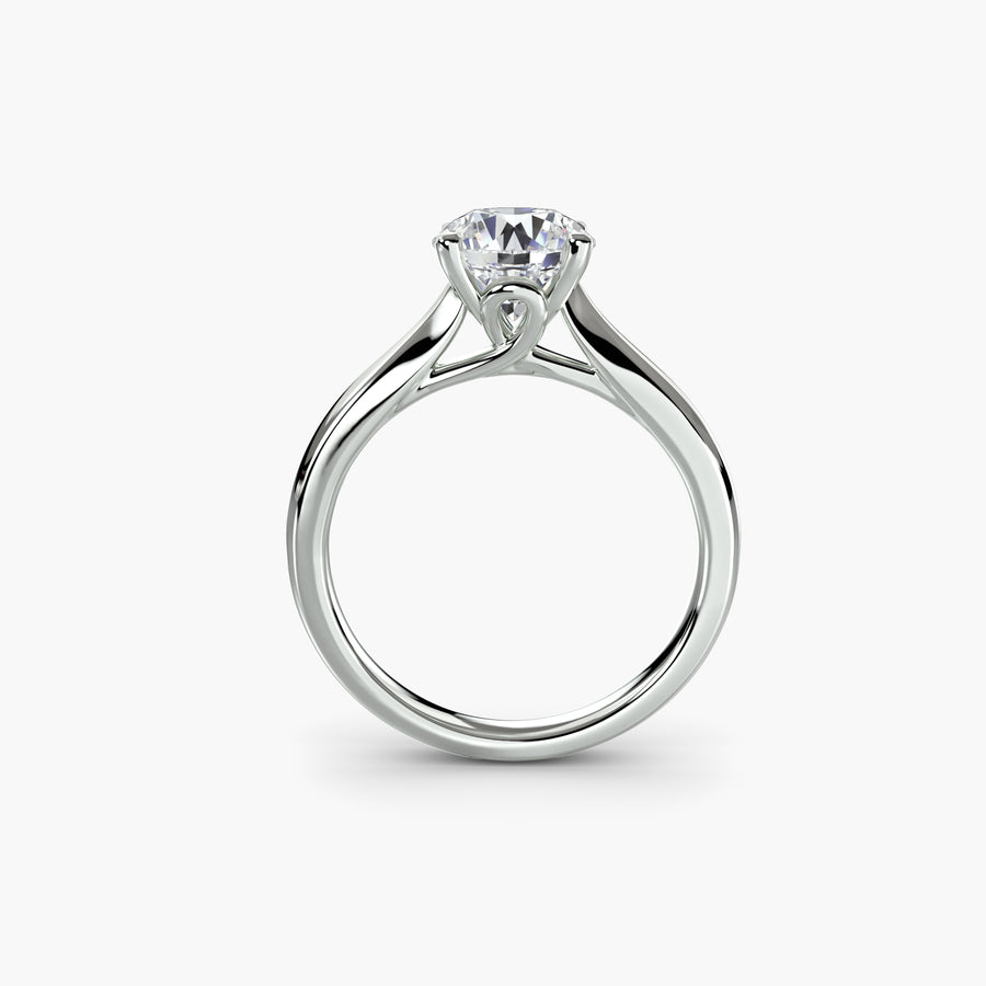 Round Cathedral Solitaire — diamond engagement ring, GIA- or IGI-certified