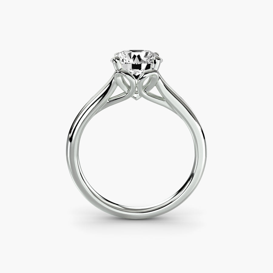 Round Trellis Solitaire — diamond engagement ring, GIA- or IGI-certified