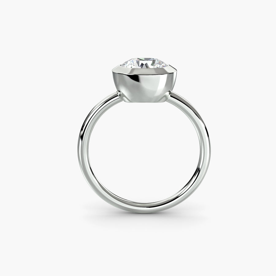 The Bezel Set Solitaire — diamond engagement ring, GIA- or IGI-certified