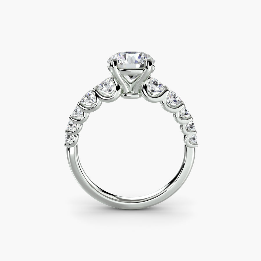The Graduated Accent Ring — diamond engagement ring, GIA- or IGI-certified
