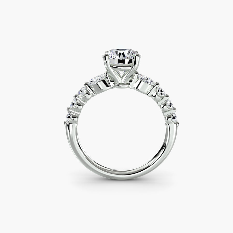 The Tiered Accent Ring — diamond engagement ring, GIA- or IGI-certified