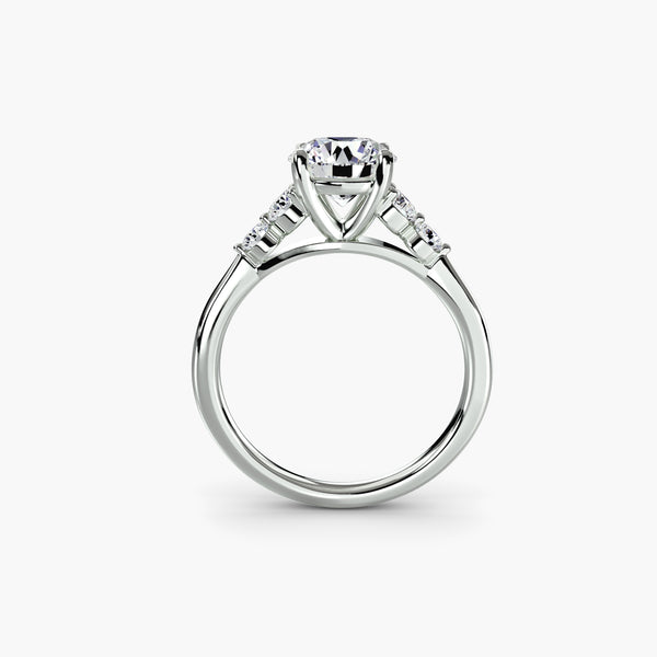 Solitaire with Graduated Shoulder Accents