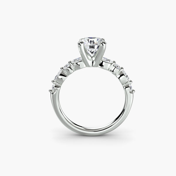 Solitaire with Shared-Prong Eternity Pavé