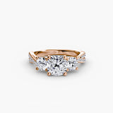 Three-Stone with Pavé Split Shank