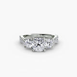Three-Stone with Pavé Split Shank