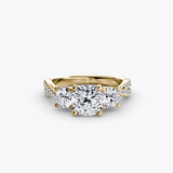 Three-Stone with Pavé Split Shank