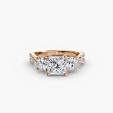 Three-Stone with Pavé Split Shank