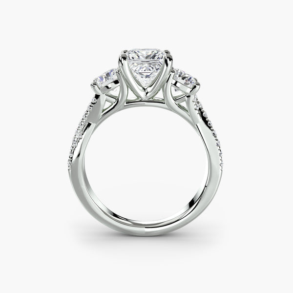 Three-Stone with Pavé Split Shank