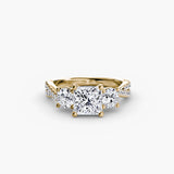 Three-Stone with Pavé Split Shank