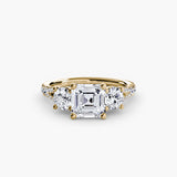 Three-Stone with Trellis Pavé Band