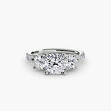 Three-Stone with Trellis Pavé Band
