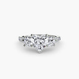 Three-Stone with Trellis Pavé Band