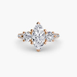 Three-Stone with Trellis Pavé Band