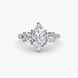 Three-Stone with Trellis Pavé Band
