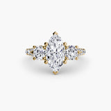 Three-Stone with Trellis Pavé Band