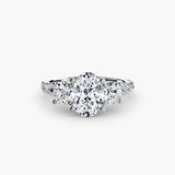 Three-Stone with Trellis Pavé Band