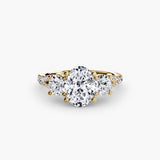 Three-Stone with Trellis Pavé Band