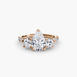 Three-Stone with Trellis Pavé Band