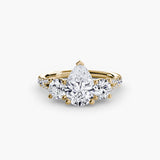 Three-Stone with Trellis Pavé Band