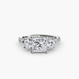 Three-Stone with Trellis Pavé Band