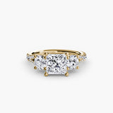 Three-Stone with Trellis Pavé Band