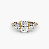 Three-Stone with Trellis Pavé Band