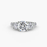 Three-Stone with Trellis Pavé Band