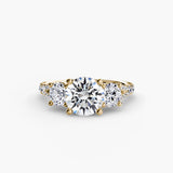 Three-Stone with Trellis Pavé Band