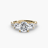 Three-Stone Baguette with Pavé Band