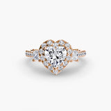 Three-Stone Halo with Pavé Band