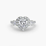 Three-Stone Halo with Pavé Band