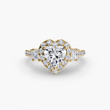 Three-Stone Halo with Pavé Band