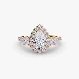 Three-Stone Halo with Pavé Band