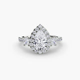 Three-Stone Halo with Pavé Band