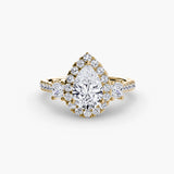 Three-Stone Halo with Pavé Band
