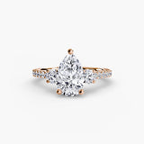 Pear Three-Stone with Pavé Shoulders