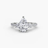 Pear Three-Stone with Pavé Shoulders