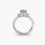 Pear Three-Stone with Pavé Shoulders