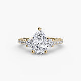 Pear Three-Stone with Pavé Shoulders