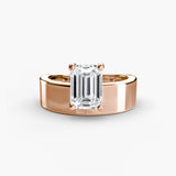 Emerald Wide-Band Solitaire