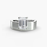 Emerald Wide-Band Solitaire
