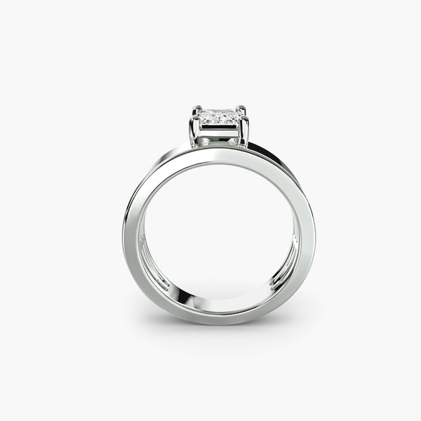 Emerald Wide-Band Solitaire