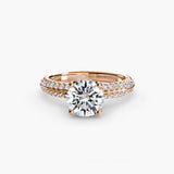 Round Twisted Pavé Solitaire
