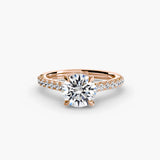 Round Pavé Cathedral Solitaire