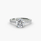 Round Pavé Cathedral Solitaire