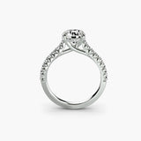 Round Pavé Cathedral Solitaire