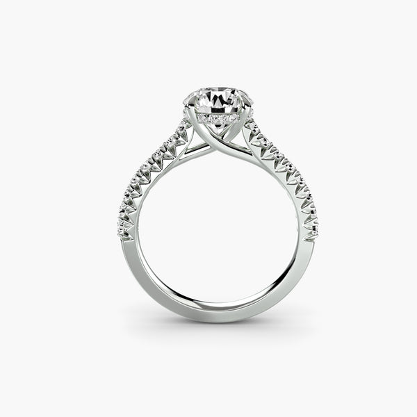 Round Pavé Cathedral Solitaire