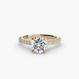 Round Pavé Cathedral Solitaire